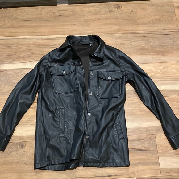 JACK & JONES LEATHER JACKET - Picture 2 of 2